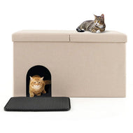 Discreet Cat Litter Box Furniture with Integrated Urine-Proof Mat
