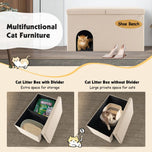 Discreet Cat Litter Box Furniture with Integrated Urine-Proof Mat