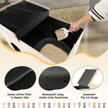 Discreet Cat Litter Box Furniture with Integrated Urine-Proof Mat