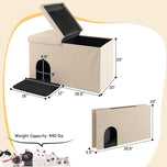 Discreet Cat Litter Box Furniture with Integrated Urine-Proof Mat